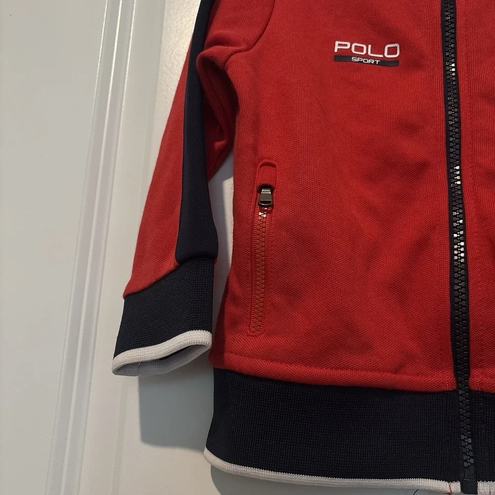 Polo Sport Ralph Lauren Performance Track Jacket Black White Zip‎ Up 2T Toddler